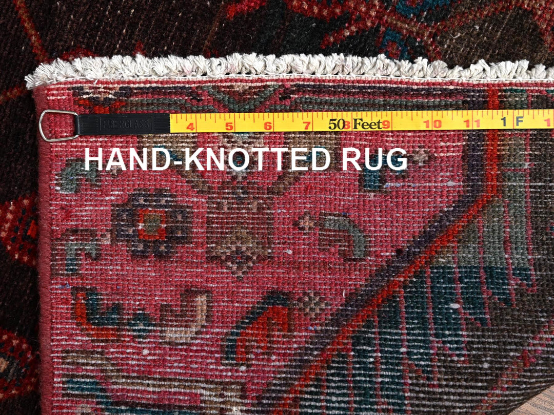 2'7" x 9'9" Vintage Hand Knotted Overdyed Wool Runner Oriental Rug - MOA1022170