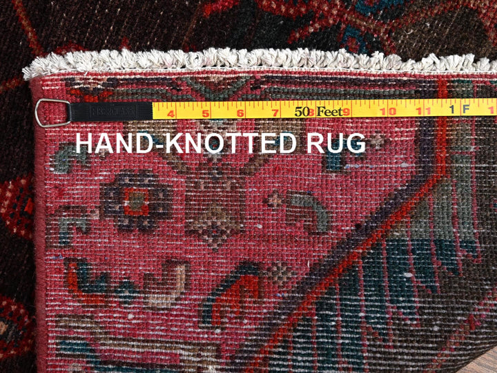 2'7" x 9'9" Vintage Hand Knotted Overdyed Wool Runner Oriental Rug - MOA1022170