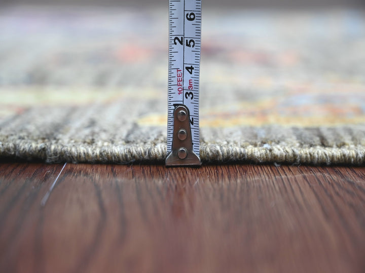 2'6" x 5'7" New Hand Knotted Grey Wool Runner Oriental Rug - MOA10221713