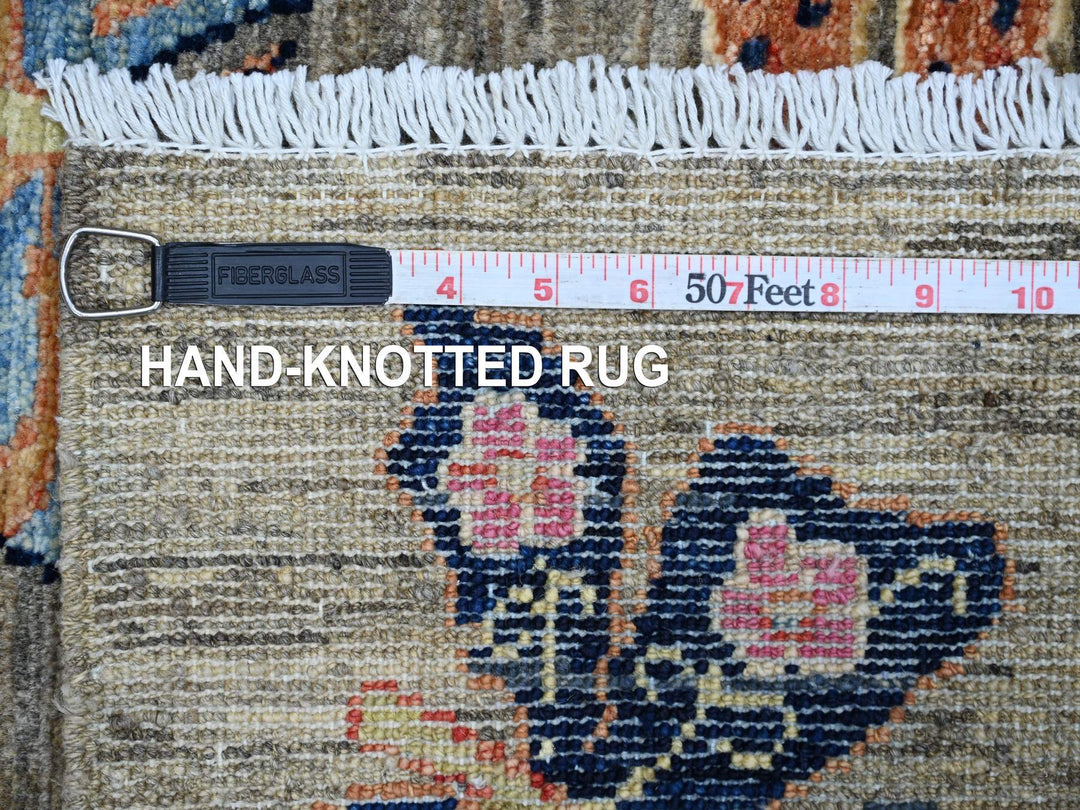 2'6" x 5'7" New Hand Knotted Grey Wool Runner Oriental Rug - MOA10221713