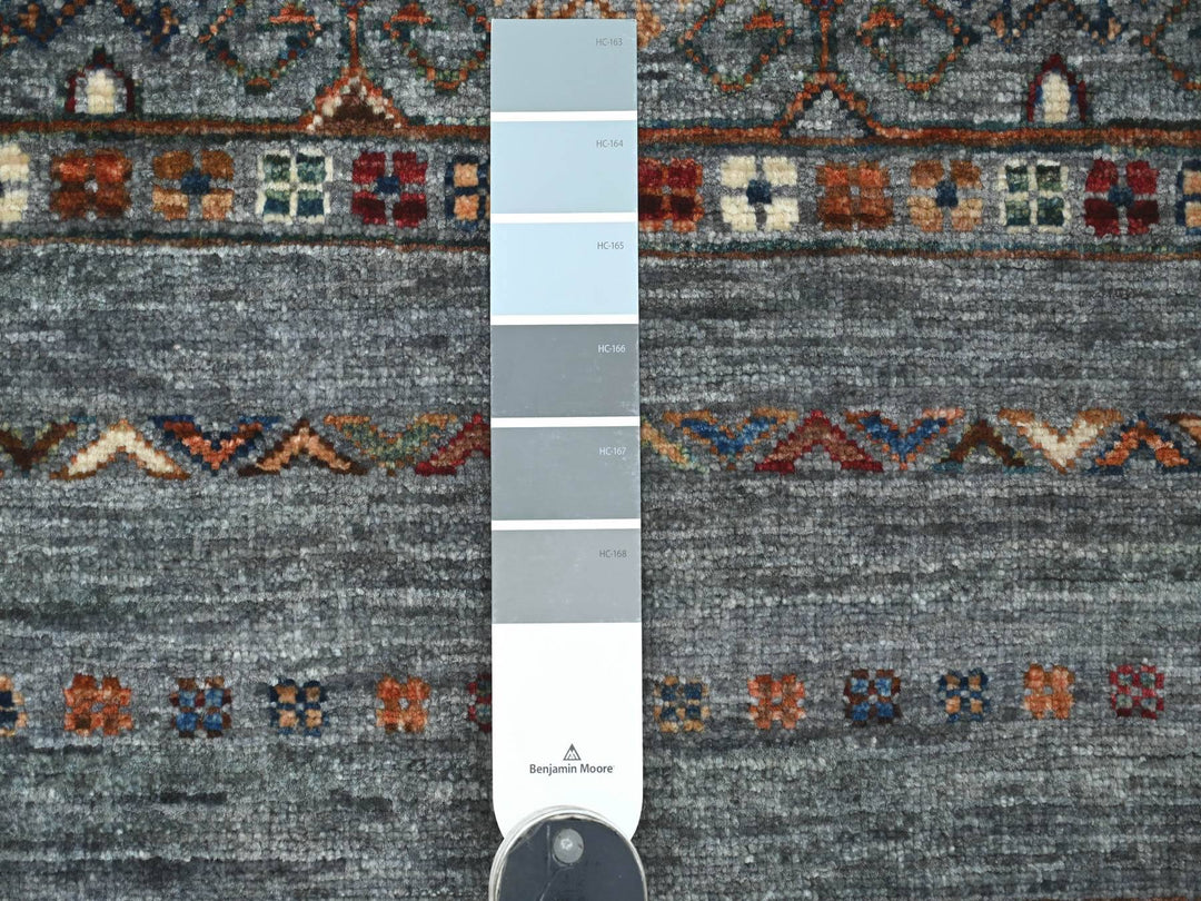 2'11" x 4'1" New Hand Knotted Grey Wool Rectangle Oriental Rug - MOA10221714
