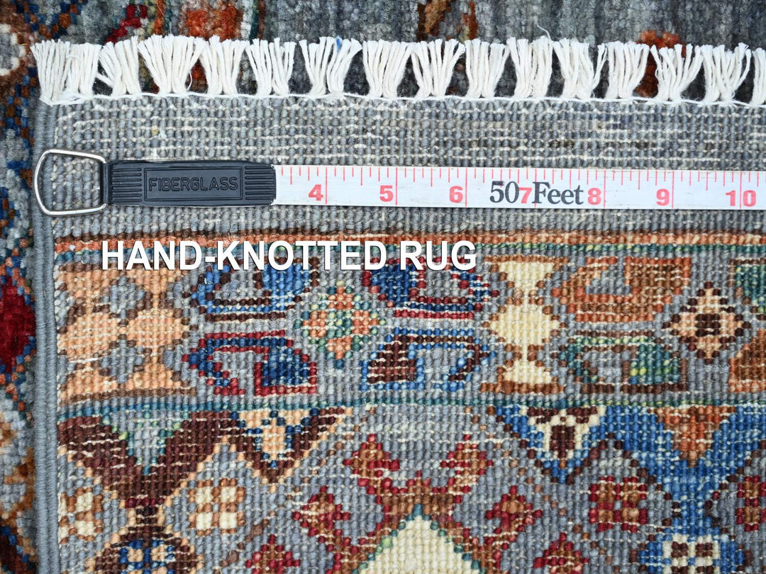 2'11" x 4'1" New Hand Knotted Grey Wool Rectangle Oriental Rug - MOA10221714