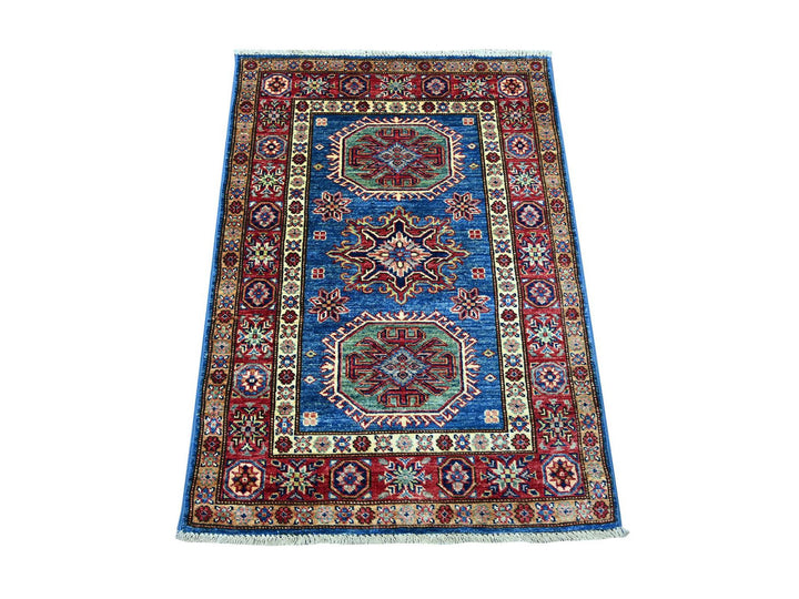 2'10" x 3'11" New Hand Knotted Blue Wool Rectangle Oriental Rug - MOA10221715