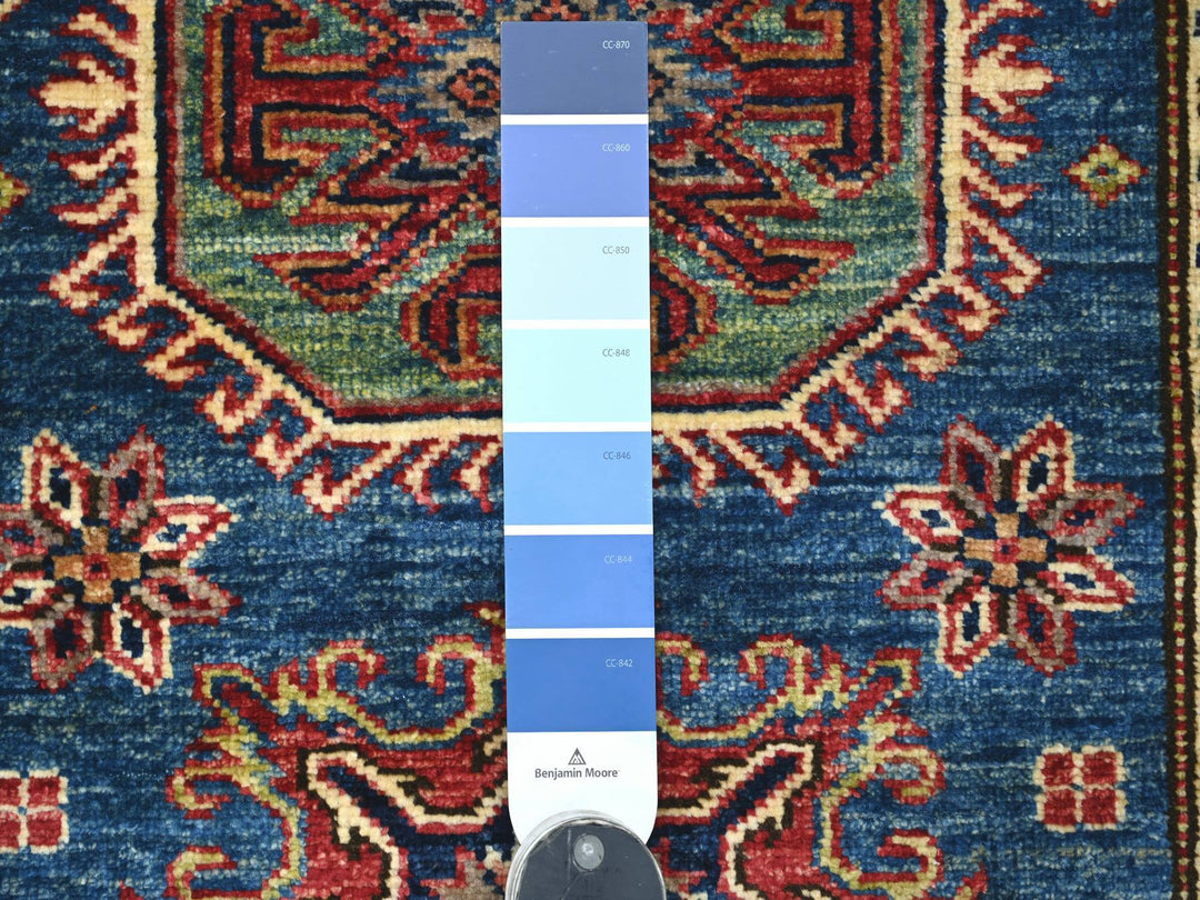 2'10" x 3'11" New Hand Knotted Blue Wool Rectangle Oriental Rug - MOA10221715