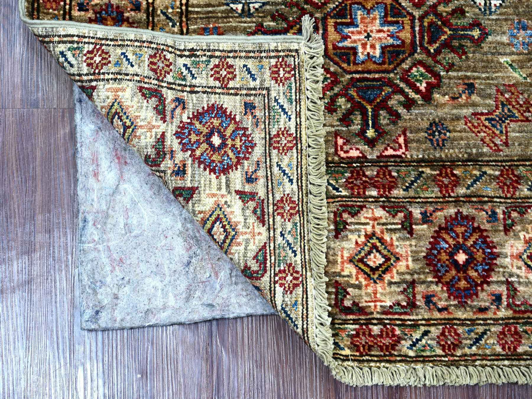 2'7" x 4'1" New Hand Knotted Grey Wool Rectangle Oriental Rug - MOA10221717