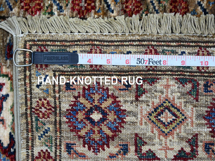 2'7" x 4'1" New Hand Knotted Grey Wool Rectangle Oriental Rug - MOA10221717