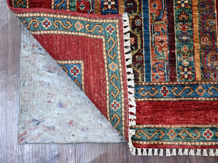 2'9" x 3'10" New Hand Knotted Red Wool Rectangle Oriental Rug - MOA10221718
