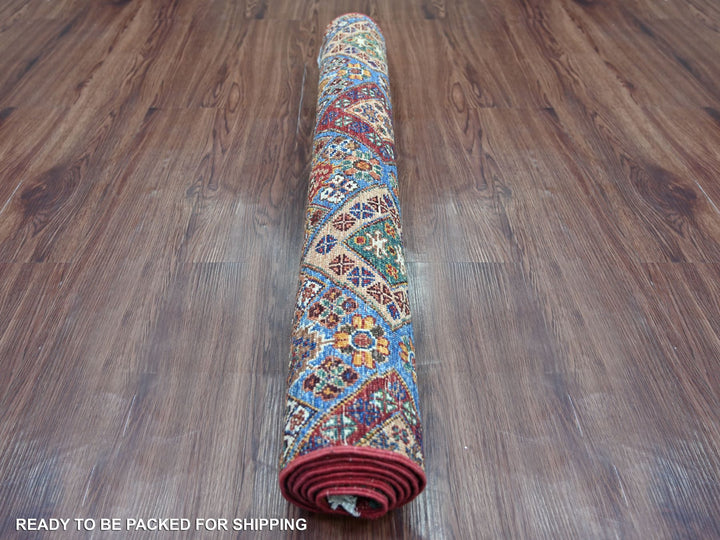 3'3" x 5'6" New Hand Knotted Multicolored Wool Rectangle Oriental Rug - MOA10221719