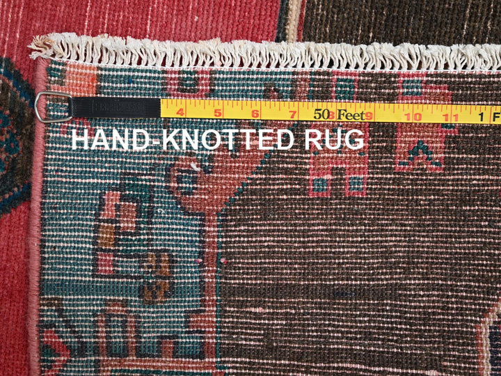 3'1" x 7'11" Vintage Hand Knotted Pink Wool Runner Oriental Rug - MOA1022171