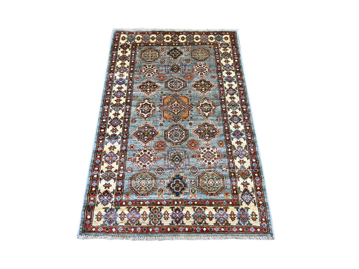 3'3" x 4'11" New Hand Knotted Grey Wool Rectangle Oriental Rug - MOA10221720