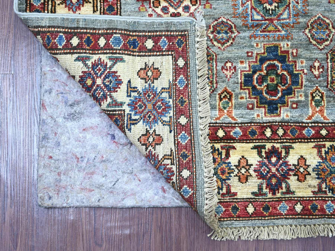3'3" x 4'11" New Hand Knotted Grey Wool Rectangle Oriental Rug - MOA10221720