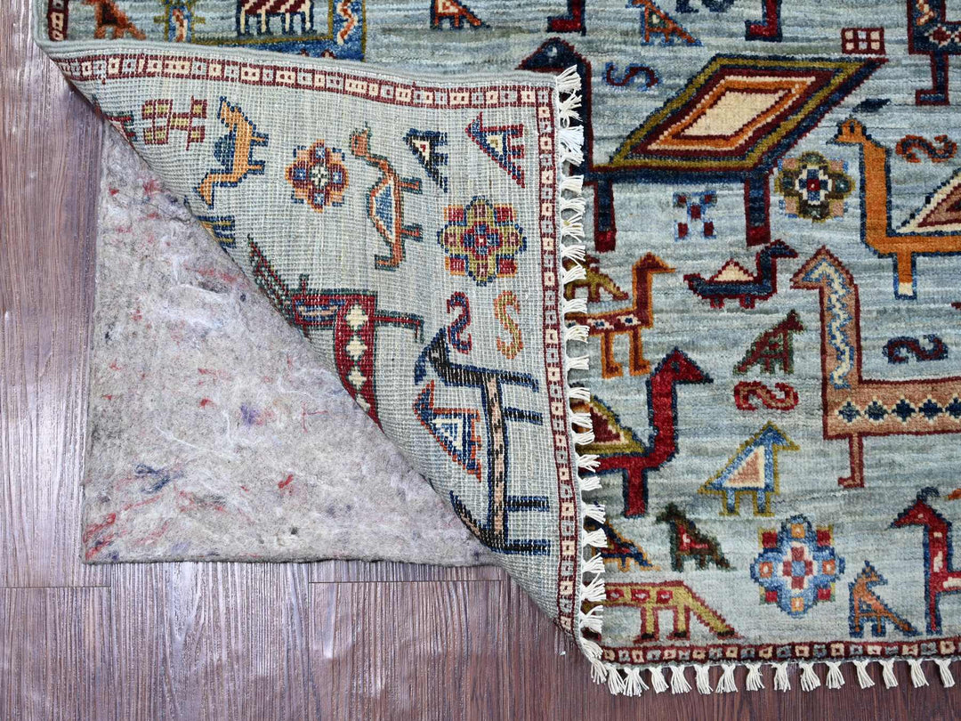 3'3" x 4'9" New Hand Knotted Grey Wool Rectangle Oriental Rug - MOA10221721