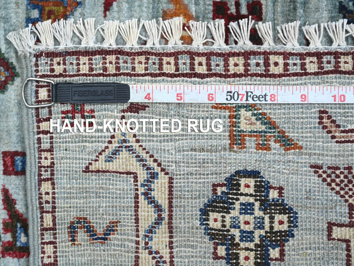 3'3" x 4'9" New Hand Knotted Grey Wool Rectangle Oriental Rug - MOA10221721