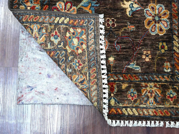 2'9" x 3'10" New Hand Knotted Brown Wool Rectangle Oriental Rug - MOA10221723