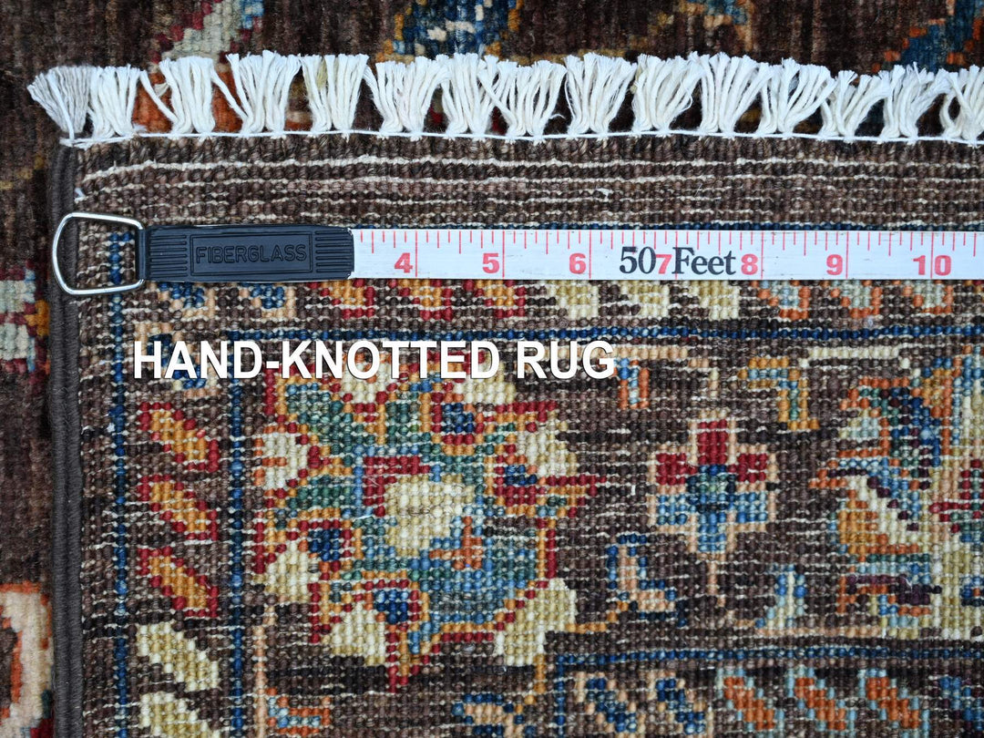 2'9" x 3'10" New Hand Knotted Brown Wool Rectangle Oriental Rug - MOA10221723