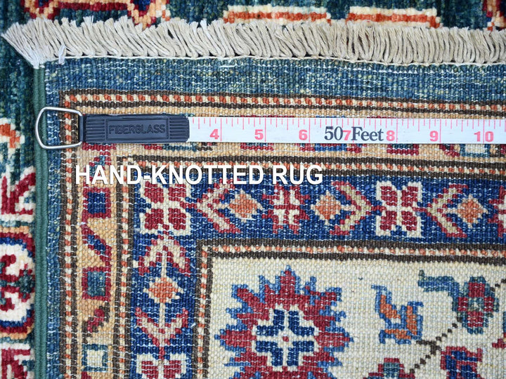 3'1" x 5'1" New Hand Knotted Green Wool Rectangle Oriental Rug - MOA10221724