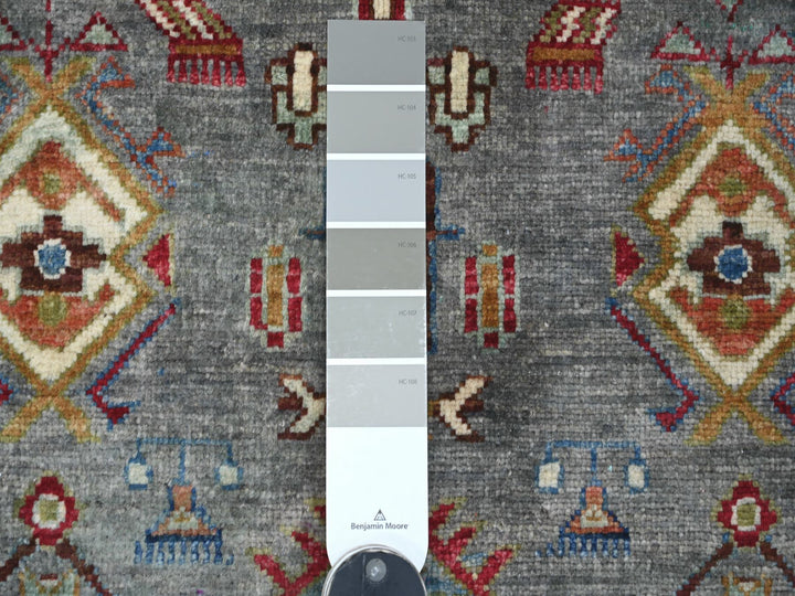 2'10" x 4'1" New Hand Knotted Grey Wool Rectangle Oriental Rug - MOA10221726
