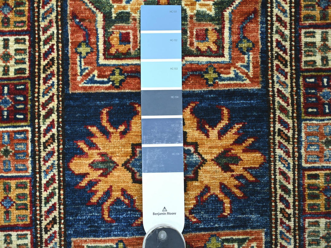 1'10" x 5'11" New Hand Knotted Blue Wool Runner Oriental Rug - MOA10221727