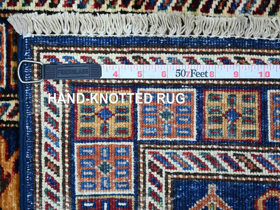1'10" x 5'11" New Hand Knotted Blue Wool Runner Oriental Rug - MOA10221727