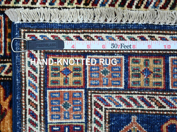 1'10" x 5'11" New Hand Knotted Blue Wool Runner Oriental Rug - MOA10221727