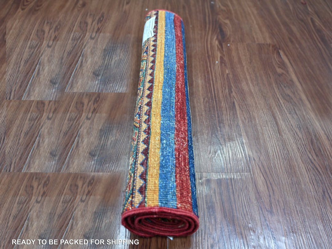 2'0" x 3'1" New Hand Knotted Multicolored Wool Rectangle Oriental Rug - MOA10221729