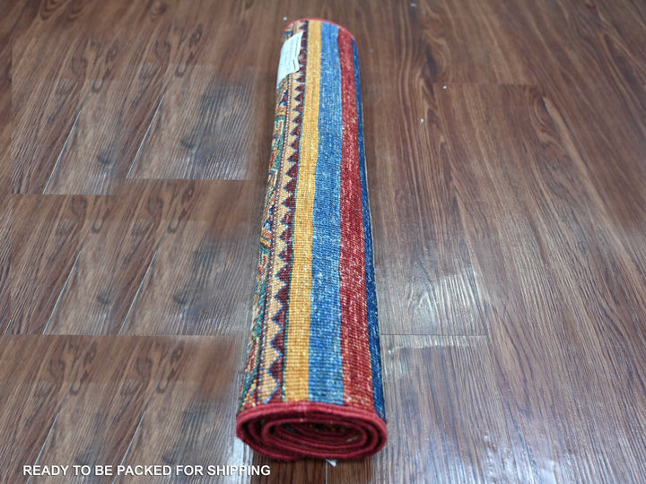 2'0" x 3'1" New Hand Knotted Multicolored Wool Rectangle Oriental Rug - MOA10221729