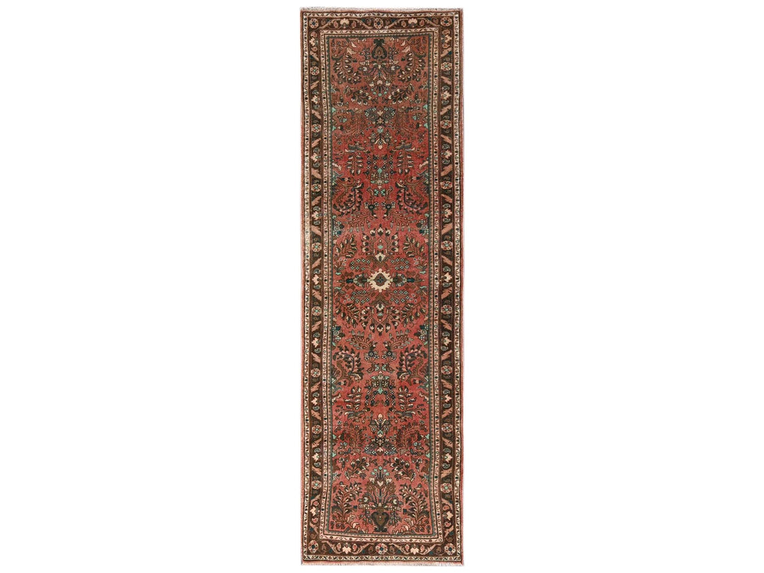 2'8" x 9'8" Vintage Hand Knotted Red Wool Runner Oriental Rug - MOA1022172