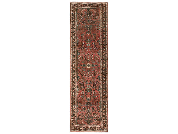 2'8" x 9'8" Vintage Hand Knotted Red Wool Runner Oriental Rug - MOA1022172