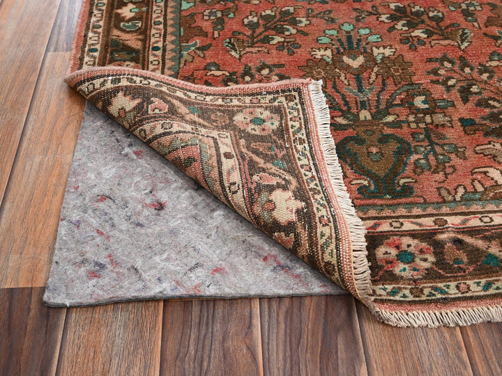 2'8" x 9'8" Vintage Hand Knotted Red Wool Runner Oriental Rug - MOA1022172