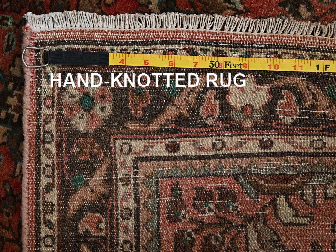 2'8" x 9'8" Vintage Hand Knotted Red Wool Runner Oriental Rug - MOA1022172