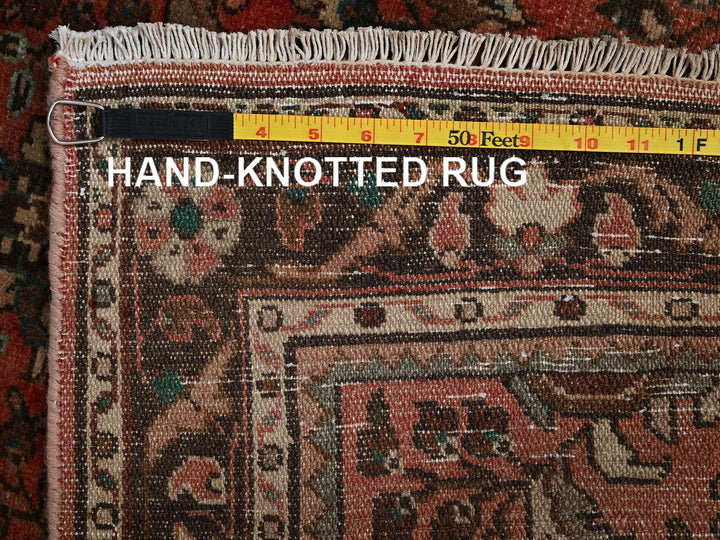 2'8" x 9'8" Vintage Hand Knotted Red Wool Runner Oriental Rug - MOA1022172