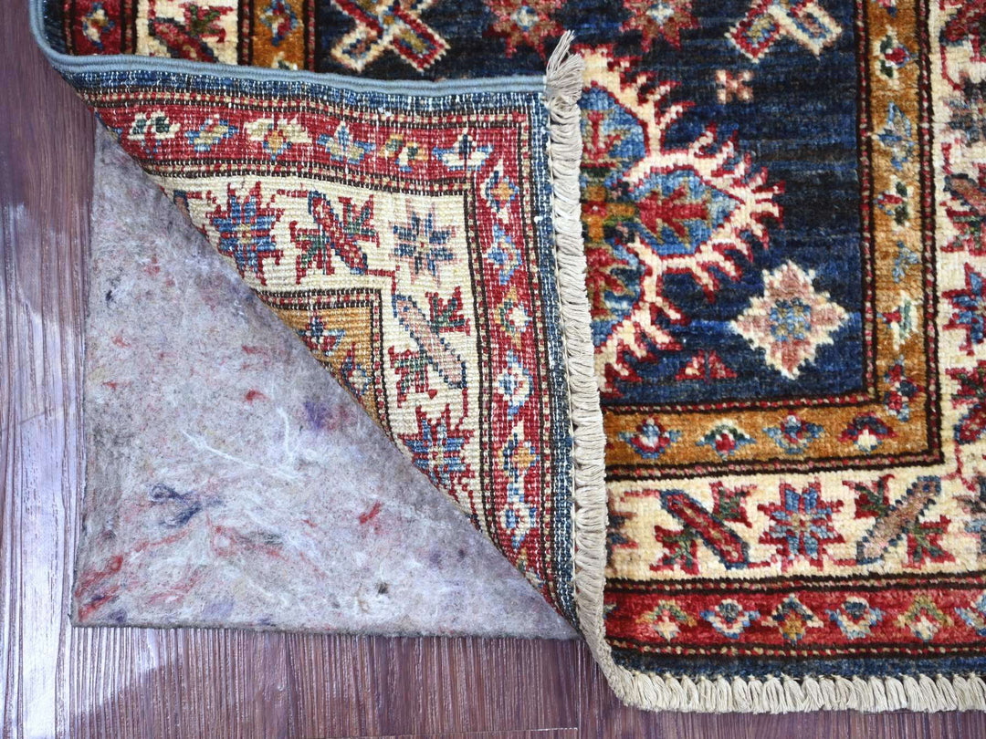 1'11" x 2'8" New Hand Knotted Blue Wool Rectangle Oriental Rug - MOA10221731