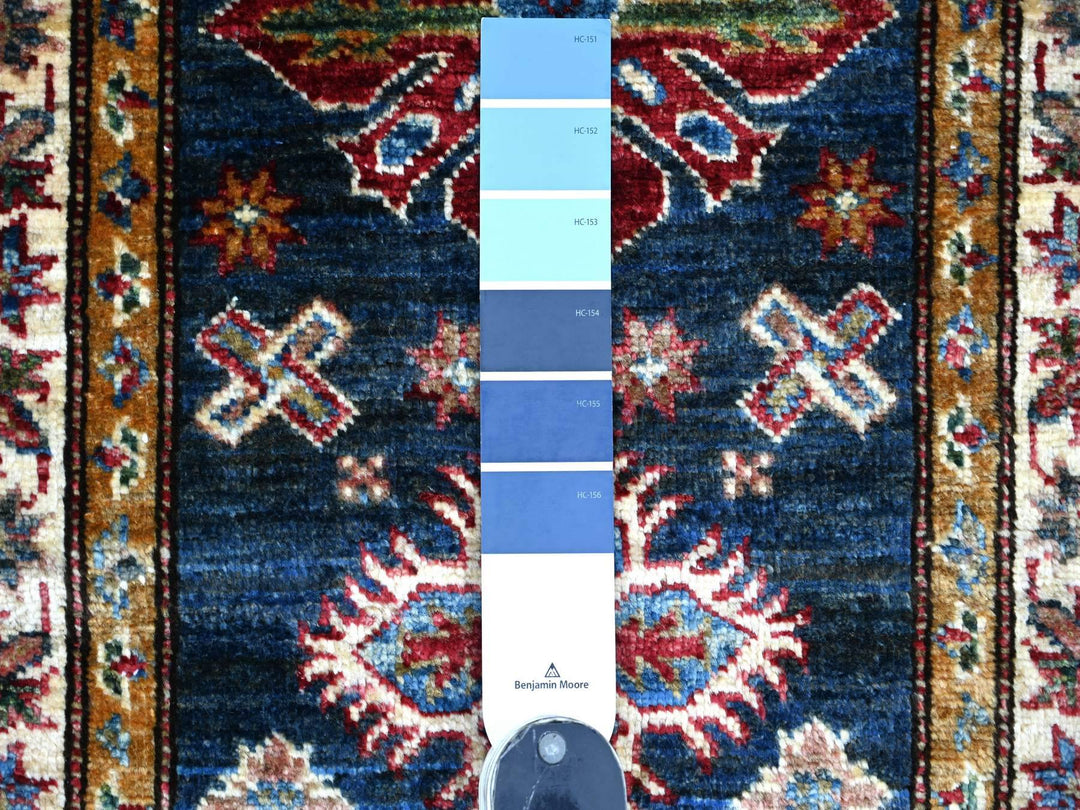 1'11" x 2'8" New Hand Knotted Blue Wool Rectangle Oriental Rug - MOA10221731