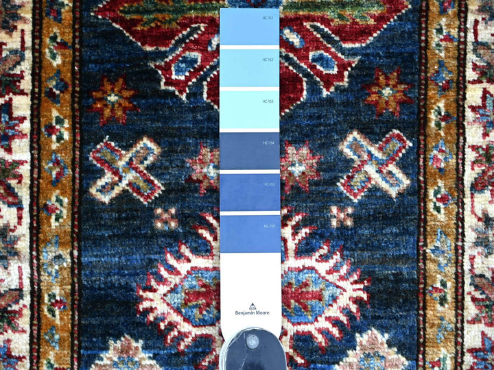1'11" x 2'8" New Hand Knotted Blue Wool Rectangle Oriental Rug - MOA10221731