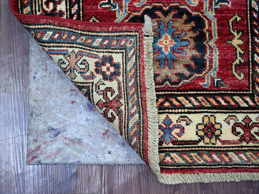 2'1" x 2'11" New Hand Knotted Red Wool Rectangle Oriental Rug - MOA10221732