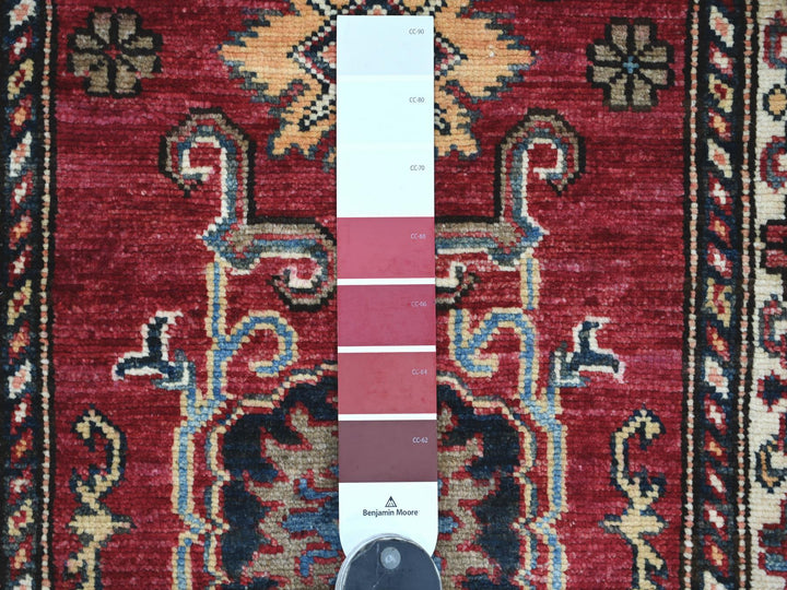 2'1" x 2'11" New Hand Knotted Red Wool Rectangle Oriental Rug - MOA10221732