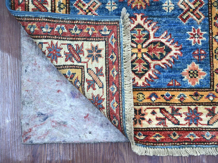 2'1" x 2'11" New Hand Knotted Blue Wool Rectangle Oriental Rug - MOA10221733