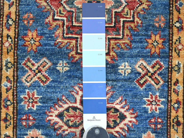 2'1" x 2'11" New Hand Knotted Blue Wool Rectangle Oriental Rug - MOA10221733