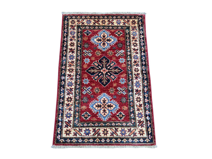 2'0" x 3'0" New Hand Knotted Red Wool Rectangle Oriental Rug - MOA10221734