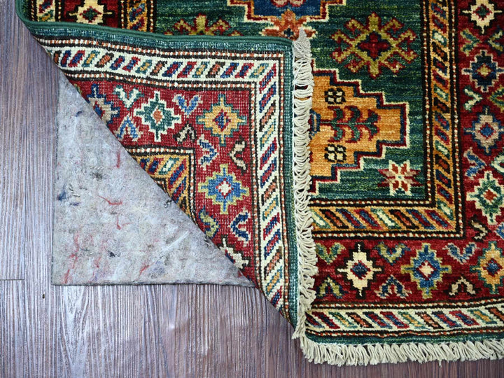 2'0" x 5'11" New Hand Knotted Green Wool Runner Oriental Rug - MOA10221735