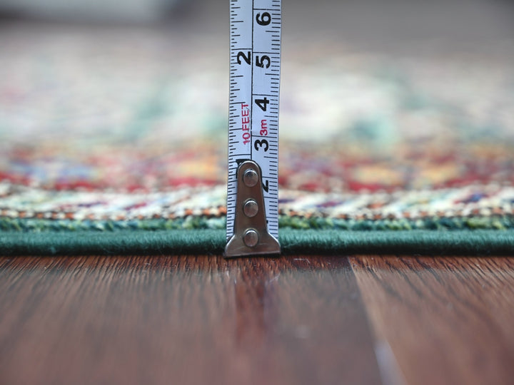 2'0" x 5'11" New Hand Knotted Green Wool Runner Oriental Rug - MOA10221735