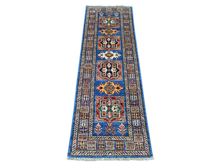 2'0" x 6'2" New Hand Knotted Blue Wool Runner Oriental Rug - MOA10221737