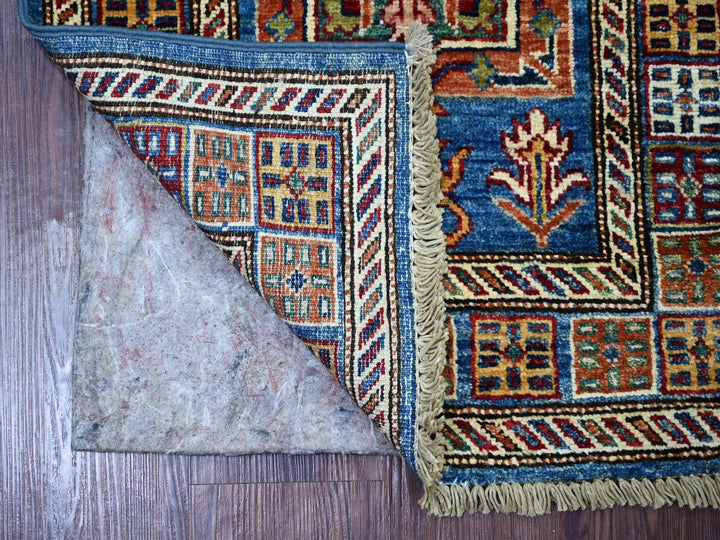 2'0" x 6'2" New Hand Knotted Blue Wool Runner Oriental Rug - MOA10221737