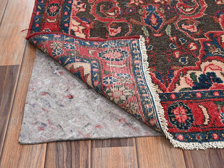 2'6" x 8'9" Vintage Hand Knotted Brown Wool Runner Oriental Rug - MOA1022173
