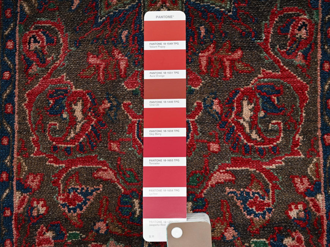 2'6" x 8'9" Vintage Hand Knotted Brown Wool Runner Oriental Rug - MOA1022173
