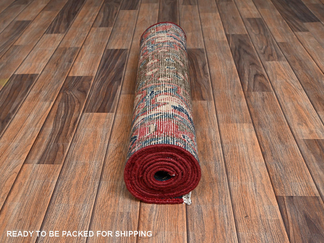 2'6" x 8'9" Vintage Hand Knotted Brown Wool Runner Oriental Rug - MOA1022173