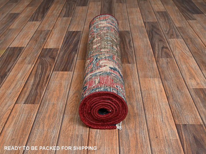 2'6" x 8'9" Vintage Hand Knotted Brown Wool Runner Oriental Rug - MOA1022173