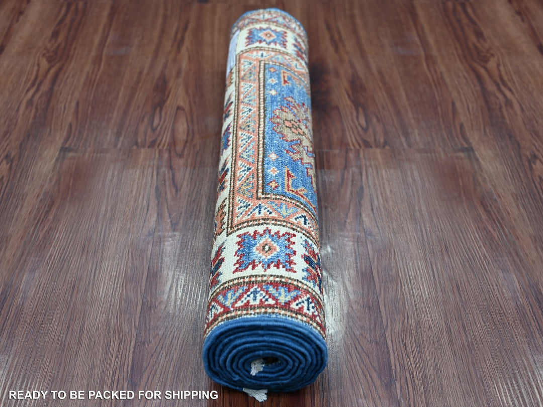 2'0" x 6'0" New Hand Knotted Blue Wool Runner Oriental Rug - MOA10221740