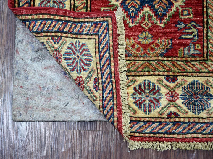 2'6" x 6'10" New Hand Knotted Red Wool Runner Oriental Rug - MOA10221742