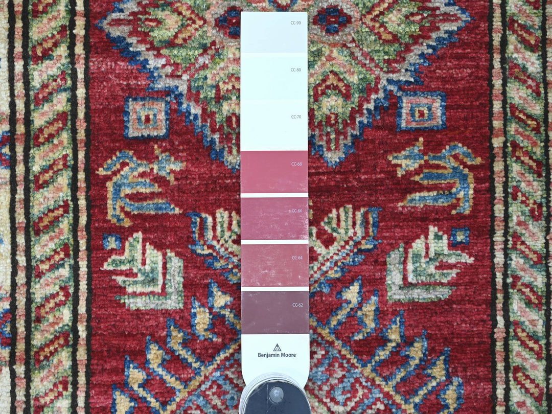 2'6" x 6'10" New Hand Knotted Red Wool Runner Oriental Rug - MOA10221742